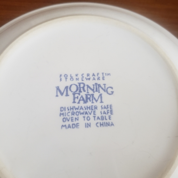 Folkcraft stoneware Morning Farm set of two salad small side dishes - Picture 13 of 14